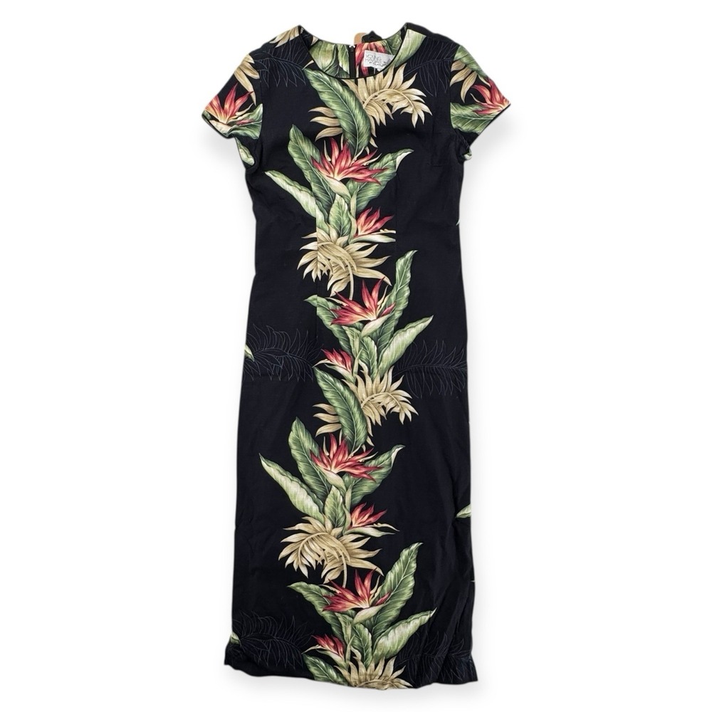 Vintage Iolani Young Hawaii Dress Womens‎ Small Floral Short Sleeve Maxi USA